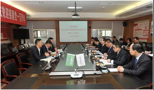 阿拉善盟沪蒙能源实业有限公司董事长林孝仁一行来太阳娱乐座谈交流